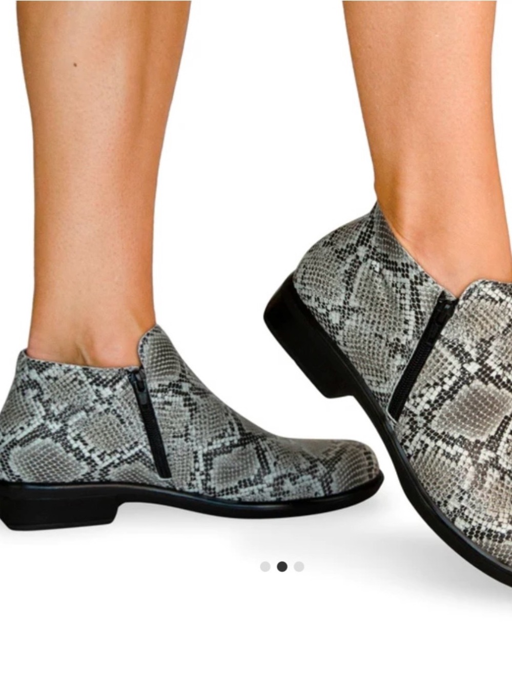 Naot women’s HELM ankle boots grey cobra snake print leather orthotic boot Sz 8